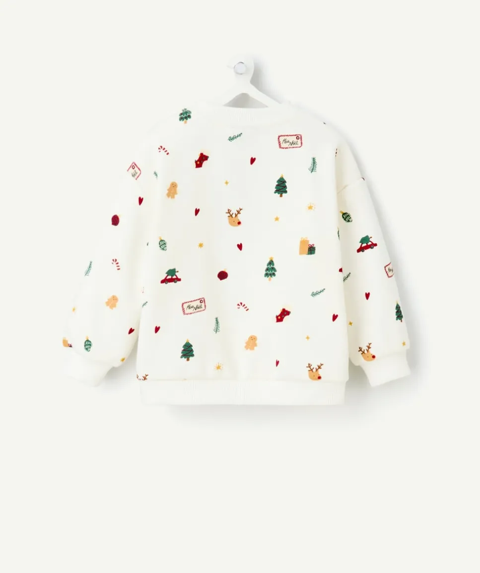 Sweat bébé garçon blanc imprimé fantaisie