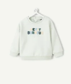 Sweat bébé garçon blanc imprimé message
