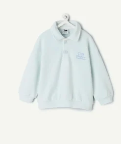 Sweat bébé garçon bleu imprimé message