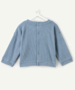 Sweat bébé garçon bleu message brodé