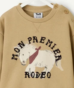 Sweat bébé garçon camel imprimé rodéo