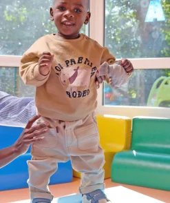 Sweat bébé garçon camel imprimé rodéo