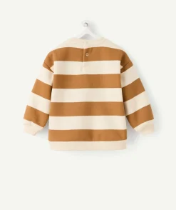Sweat bébé garçon camel rayé