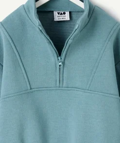 Sweat bébé garçon col zippé bleu