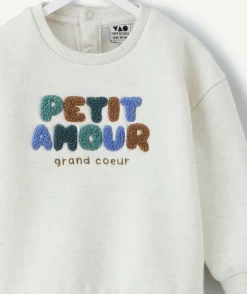 Sweat bébé garçon écru imprimé message