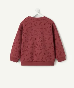 Sweat bébé garçon imprimé fantaisie bordeaux