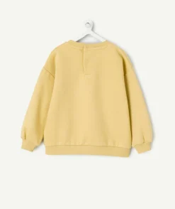 Sweat bébé garçon jaune avec message brodé