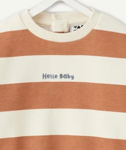 Sweat bébé garçon marron rayé