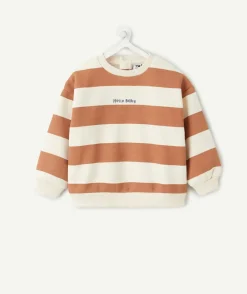 Sweat bébé garçon marron rayé