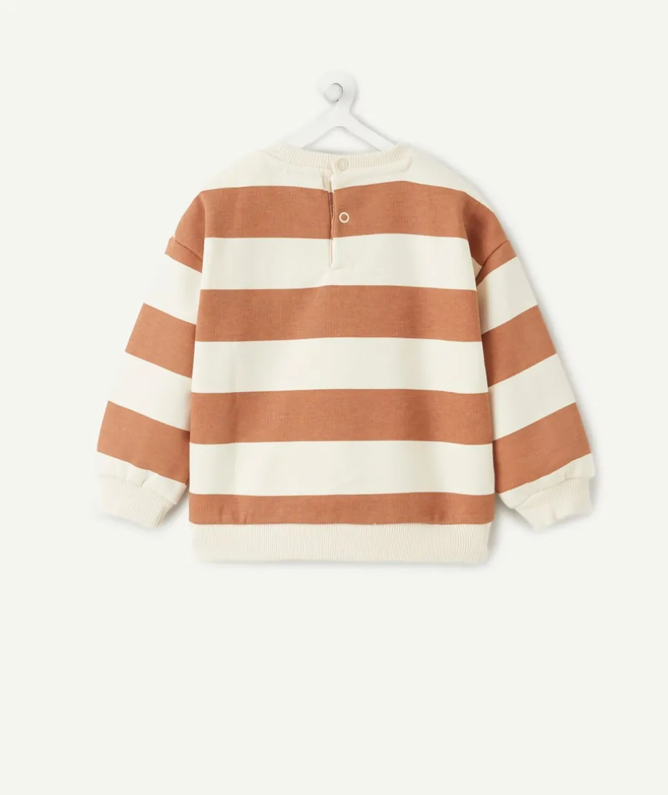Sweat bébé garçon marron rayé