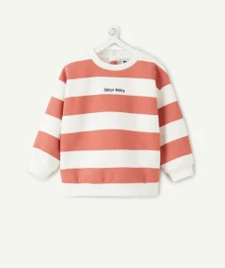 Sweat bébé garçon terracotta rayé