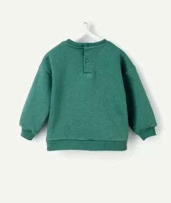 Sweat bébé garçon vert imprimé