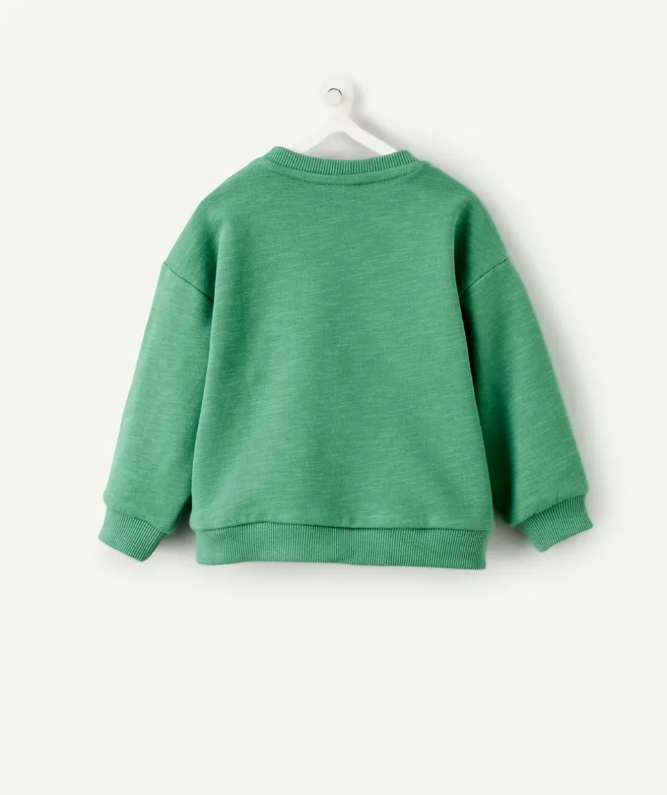 Sweat bébé garçon vert imprimé animal