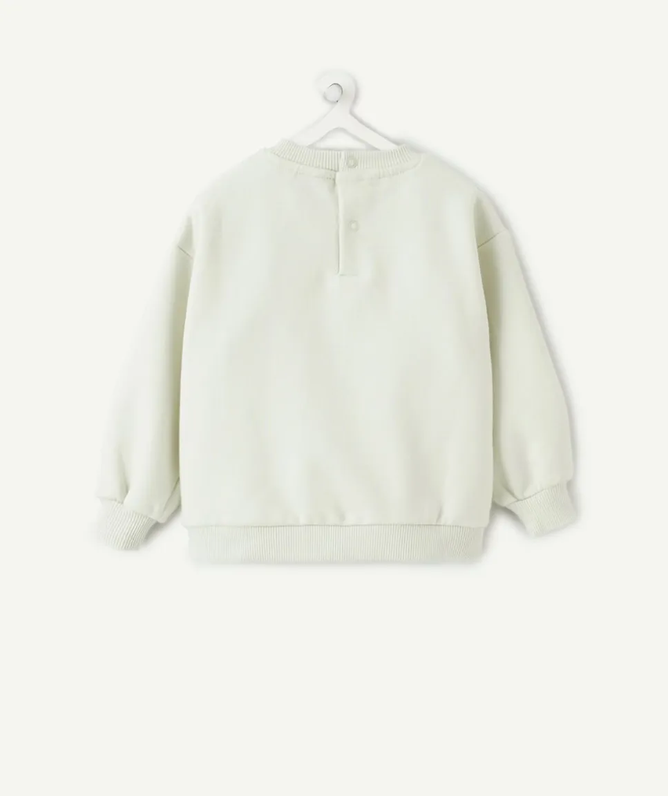 Sweat bébé garçon vert imprimé message