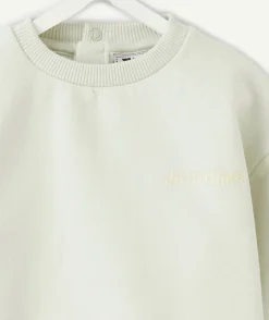 Sweat bébé garçon vert imprimé message