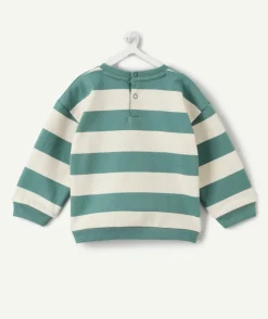 Sweat bébé garçon vert rayé