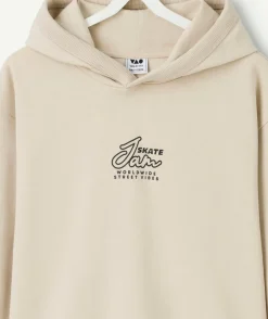 Sweat à capuche beige garçon