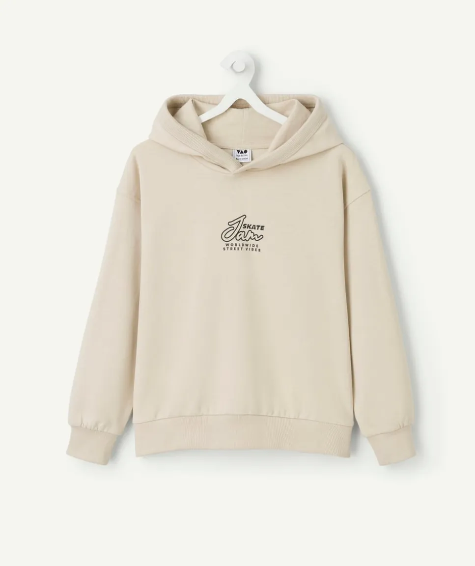 Sweat à capuche beige garçon