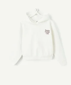 Sweat à capuche fille blanc