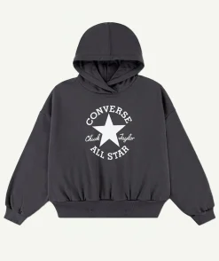 Sweat à capuche fille noir imprimé