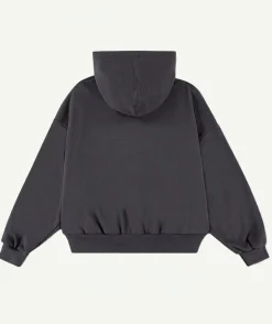 Sweat à capuche fille noir imprimé