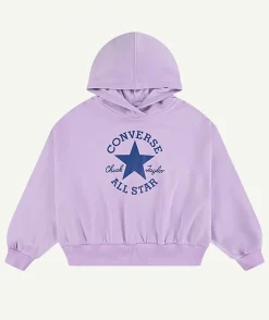 Sweat à capuche fille oversize violet
