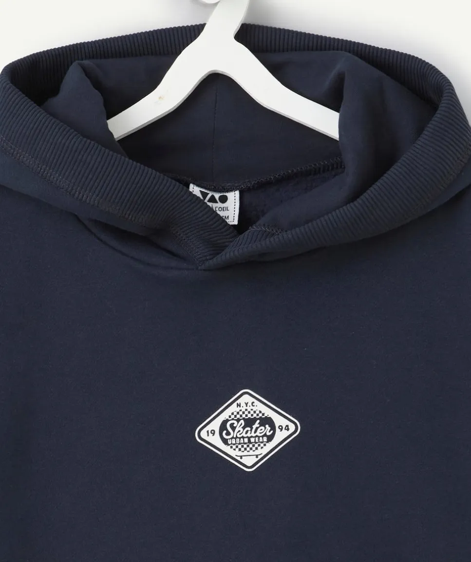 Sweat à capuche garçon bleu marine