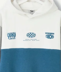 Sweat à capuche garçon colorblock