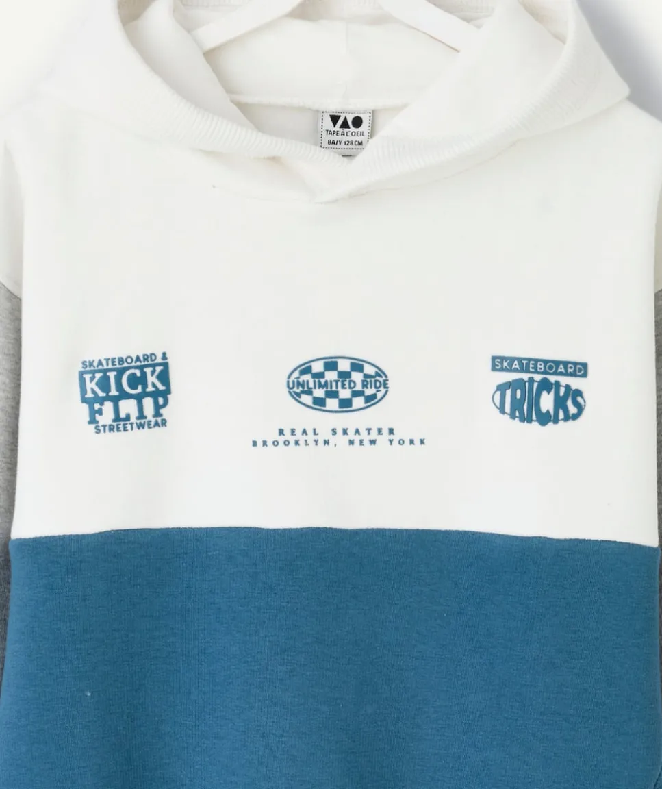 Sweat à capuche garçon colorblock