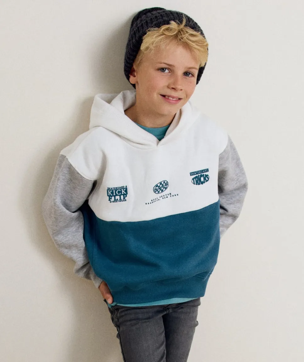 Sweat à capuche garçon colorblock