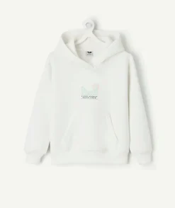 Sweat à capuche garçon imprimé blanc