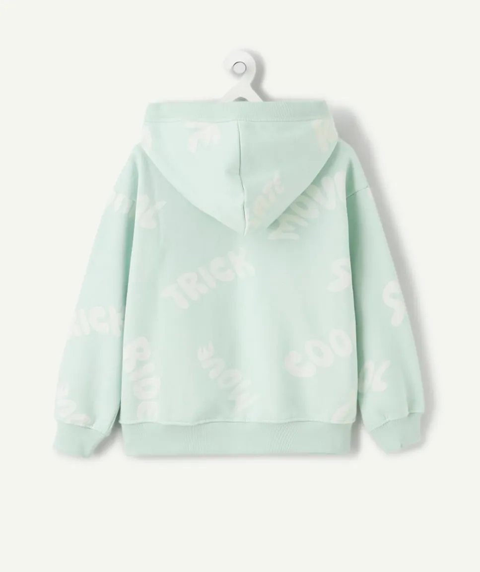 Sweat à capuche garçon imprimé vert