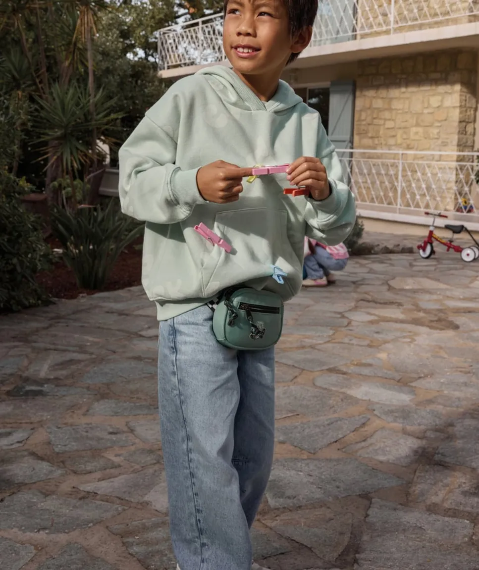 Sweat à capuche garçon imprimé vert
