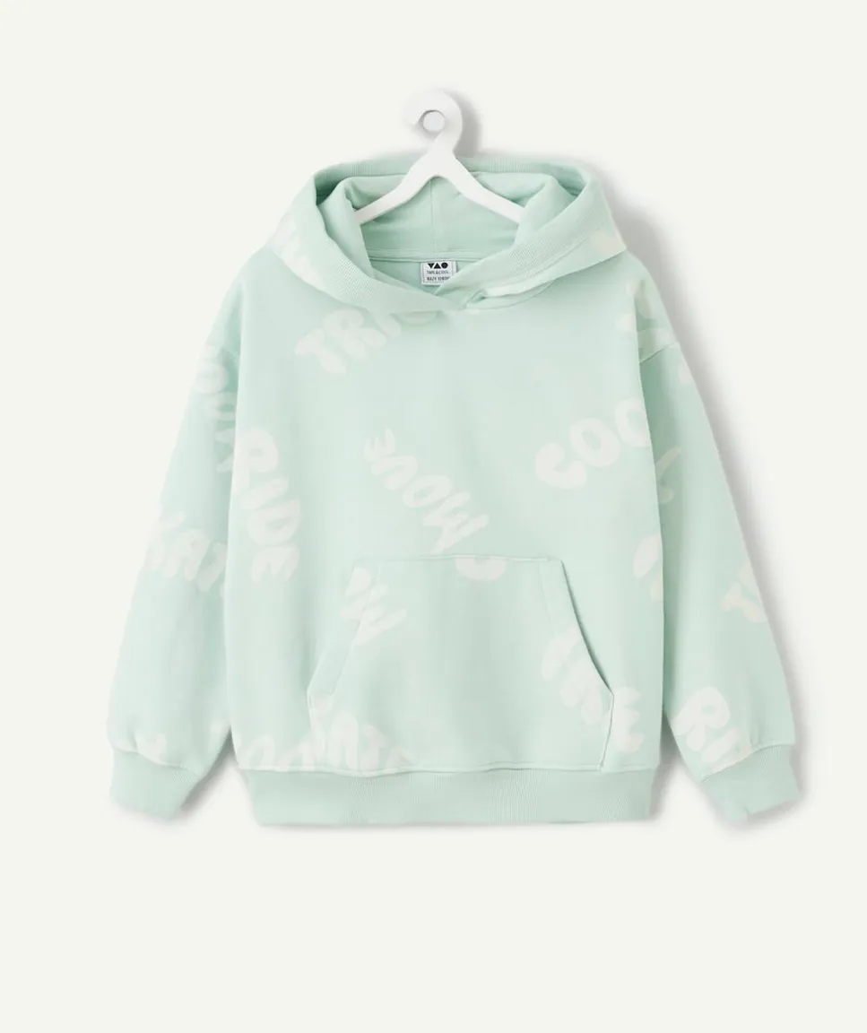 Sweat à capuche garçon imprimé vert
