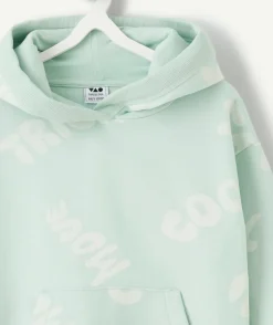 Sweat à capuche garçon imprimé vert