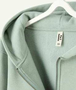 Sweat à capuche garçon vert zip