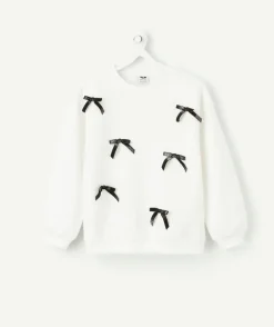 Sweat fille blanc avec nœuds