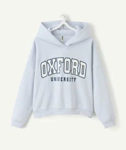 Sweat fille droit bleu imprimé