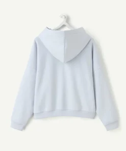 Sweat fille droit bleu imprimé