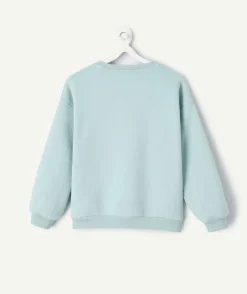 Sweat fille droit bleu pastel