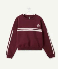Sweat fille droit bordeaux