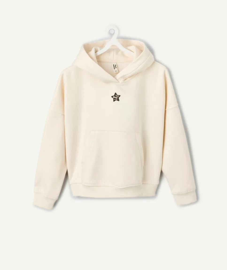 Sweat fille droit écru