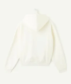 Sweat fille droit écru imprimé