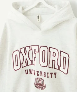 Sweat fille droit gris imprimé