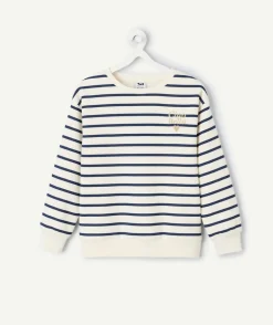 Sweat fille droit rayé