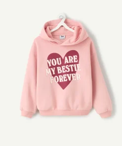 Sweat fille droit rose imprimé