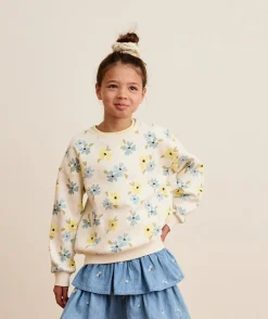 Sweat fille imprimé fleurs