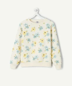 Sweat fille imprimé fleurs