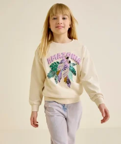 Sweat fille imprimé tropical