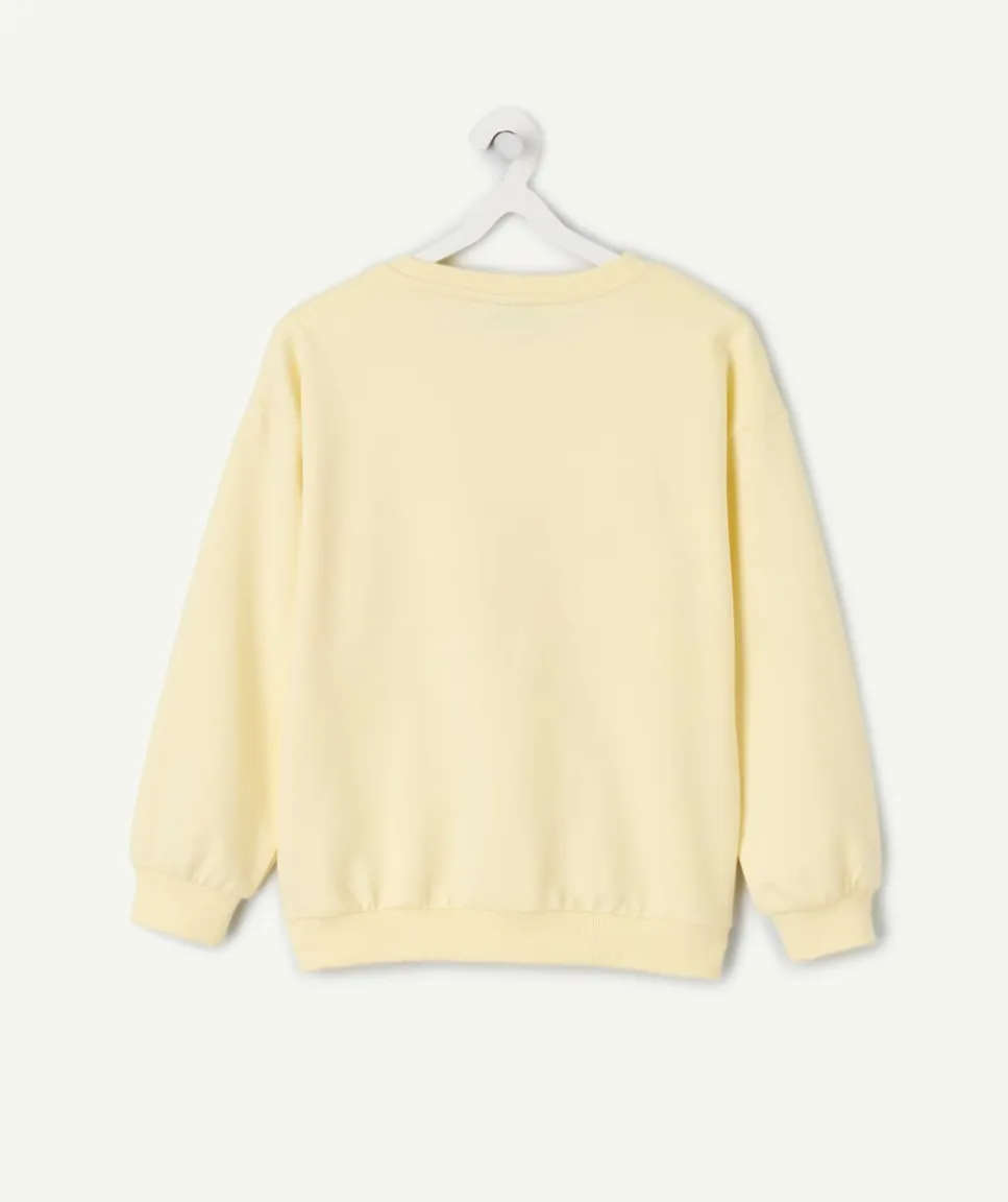 Sweat fille jaune imprimé